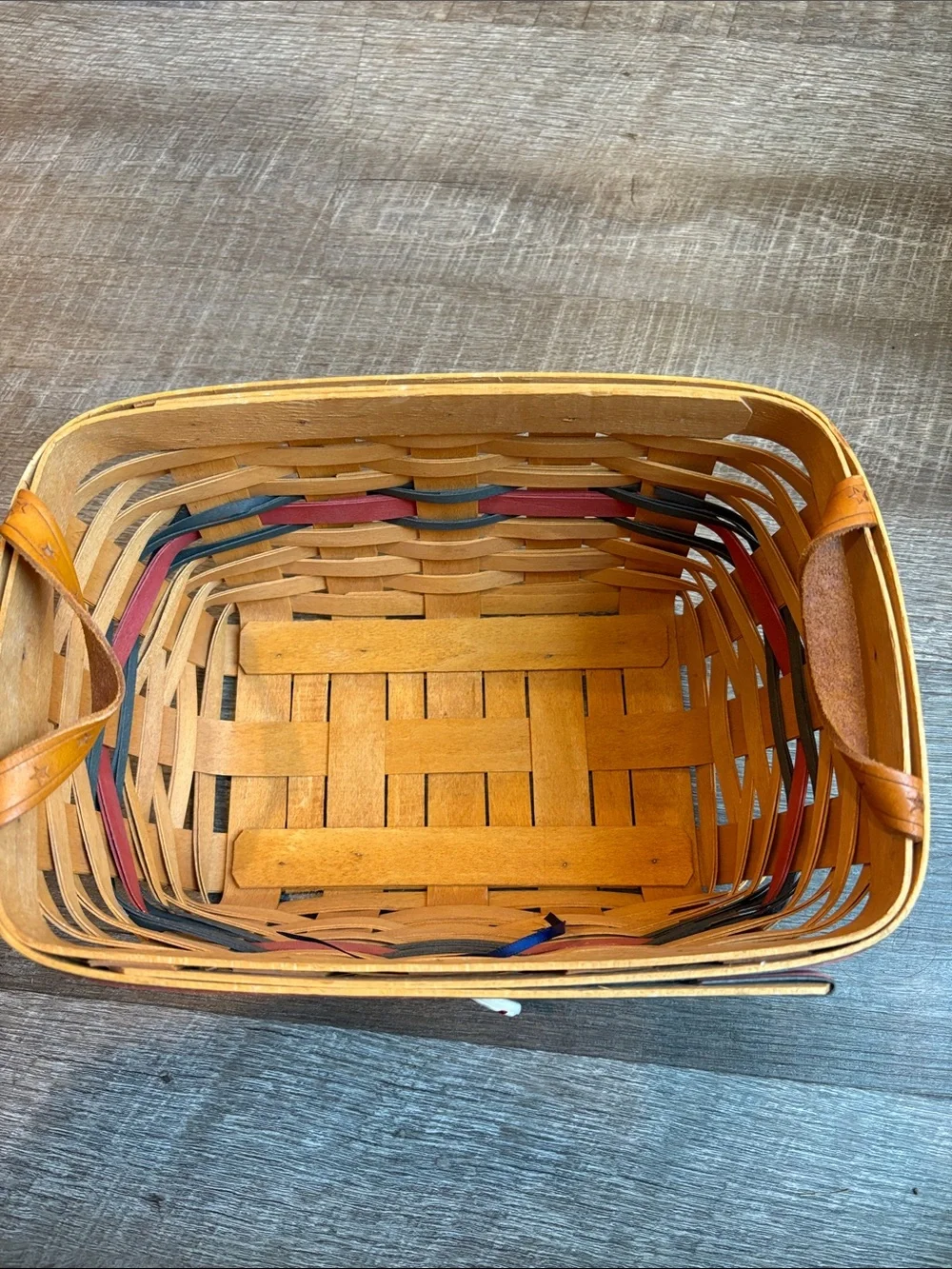Longaberger Sparkler Basket All-American 2000 w/ Plastic Divider Handles & Charm
